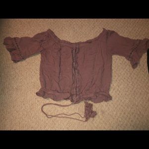 L.A. Hearts ruffle stretch ruffle mod top